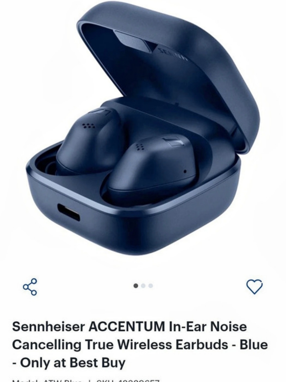 Sennheiser ACCENTUM In-Ear Noise Cancelling True Wireless Earbuds - Blue